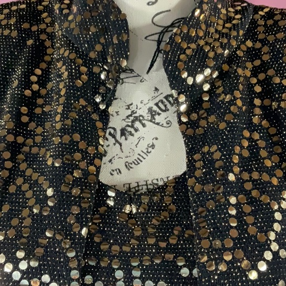 BLUE SAGE - *NWT* - 2-Piece gold sequin sleeveless top and jacket. Size L - Picture 2 of 9